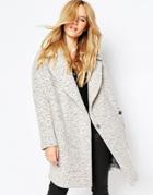 Asos Coat In Cocoon Fit And Textured Wool - Mono