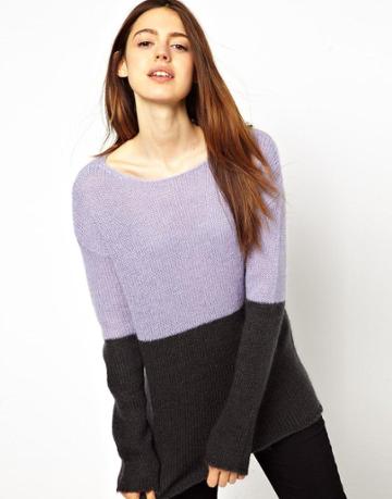 Asos Color Block Sweater In Mohair