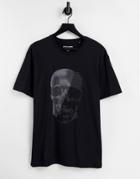 Jack & Jones Oversized Skull Print T-shirt In Black