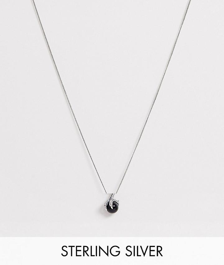 Reclaimed Vintage Inspired Sterling Silver Necklace With Claw Detail In Silver Exclusive To Asos - Silver