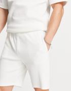 Only & Sons Coordinating Textured Jersey Shorts In White