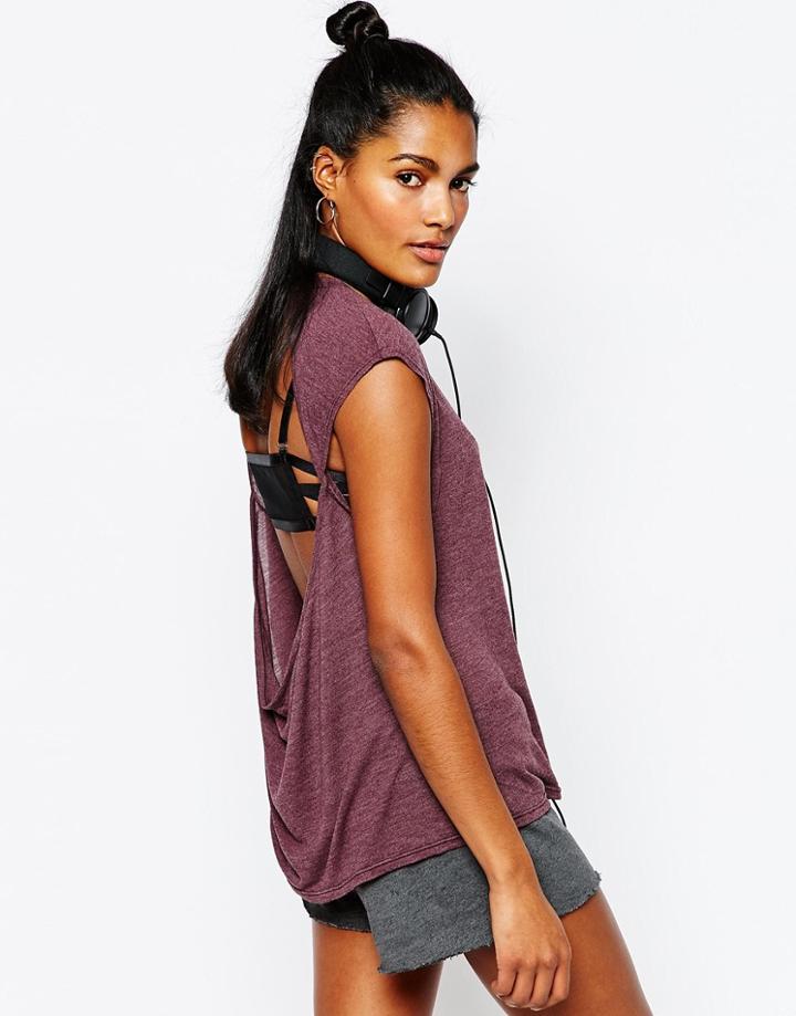 Blue Life Open Back Lounge Top - Garnet