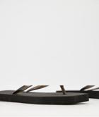 Truffle Collection Wide Fit Square Toe Flip Flop 2 Pack In Black And Beige-multi