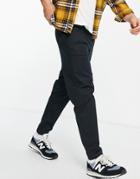 Selected Homme Cotton Blend Chinos In Slim Tapered Fit In Black - Black