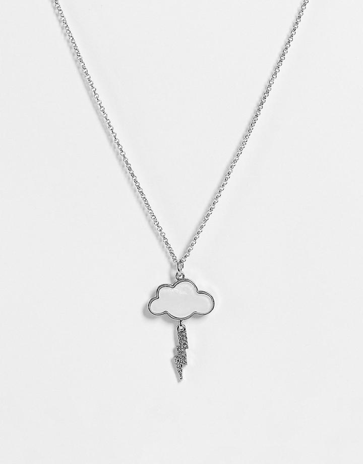 Designb London Cloud Pendant In Silver