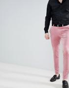 Asos Design Super Skinny Smart Pants In Dusky Pink Velvet - Pink