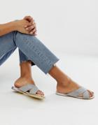 Office Show Off Embellished Flat Sandals - Silver