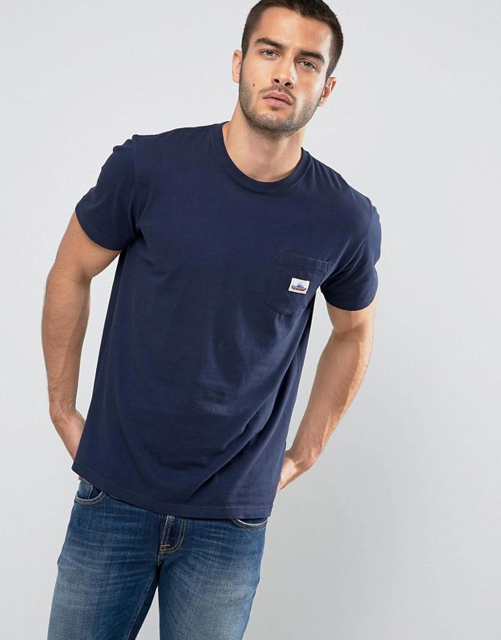 Penfield Label Pocket T-shirt Regular Fit In Navy - Navy
