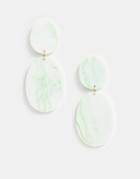 Asos Design Earrings In Marbled Acid Green Resin - Green