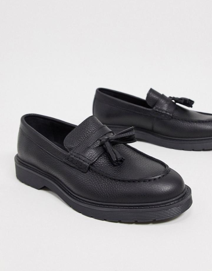 Selected Homme Leather Tassel Loafer In Black