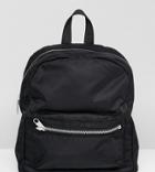 Monki Nylon Mini Backpack In Black - Black