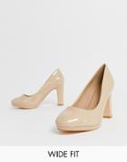 Simply Be Extra Wide Fit Abigail Heeled Pumps In Nude - Beige