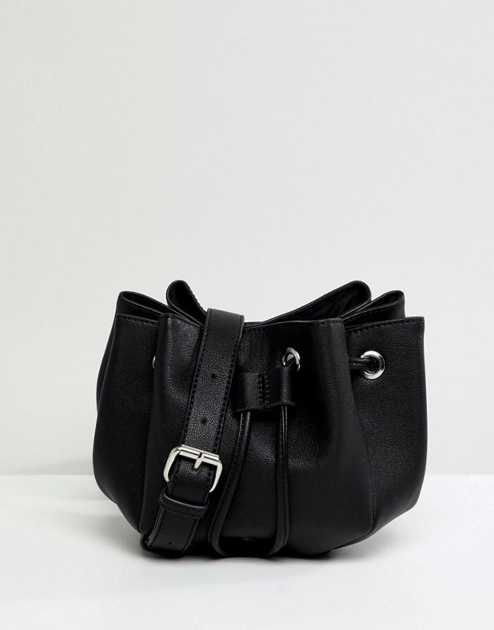 Pieces Mini Cross Body Bucket Bag - Black