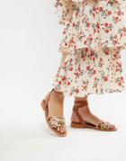 Asos Design Falcon Embroidered Sandals - White