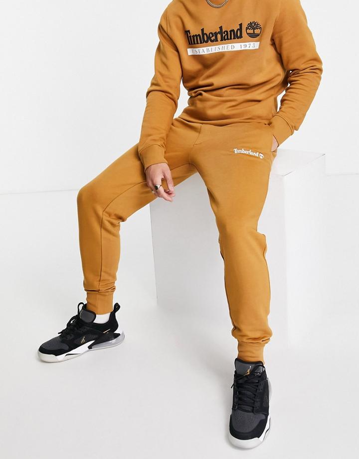 Timberland Established 1973 Sweatpants In Wheat Tan - Part Of A Set-brown