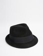 Asos Trilby Hat In Black Felt - Black