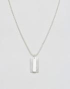 Chained & Able Logo Id Dogtag Necklace In Matte Silver - Silver
