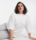 Missguided Plus Basic Oversized T-shirt In White