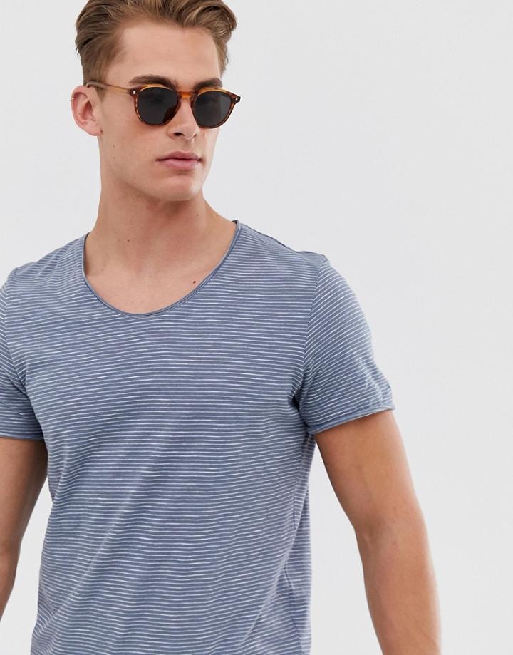 Selected Homme Organic Cotton T-shirt In Blue - Blue