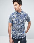 Another Influence Fan Print Shirt - Navy