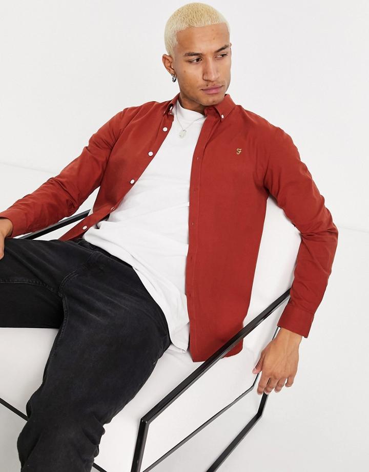 Farah Brewer Long Sleeve Shirt In Red
