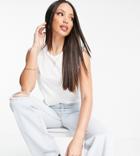 Vero Moda Tall Organic Cotton Ruffle Sleeve Tank Top In White