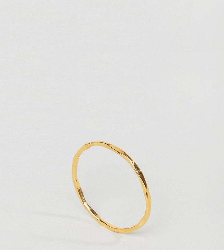 Asos Curve Gold Plated Sterling Silver Faceted Ring - Gold