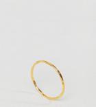 Asos Curve Gold Plated Sterling Silver Faceted Ring - Gold