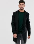 Only & Sons Wool Overcoat In Black
