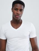 Asos Design Muscle Fit V Neck T-shirt In White