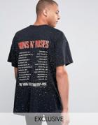 Reclaimed Vintage Oversized Band T-shirt With Paint Splatter - Black