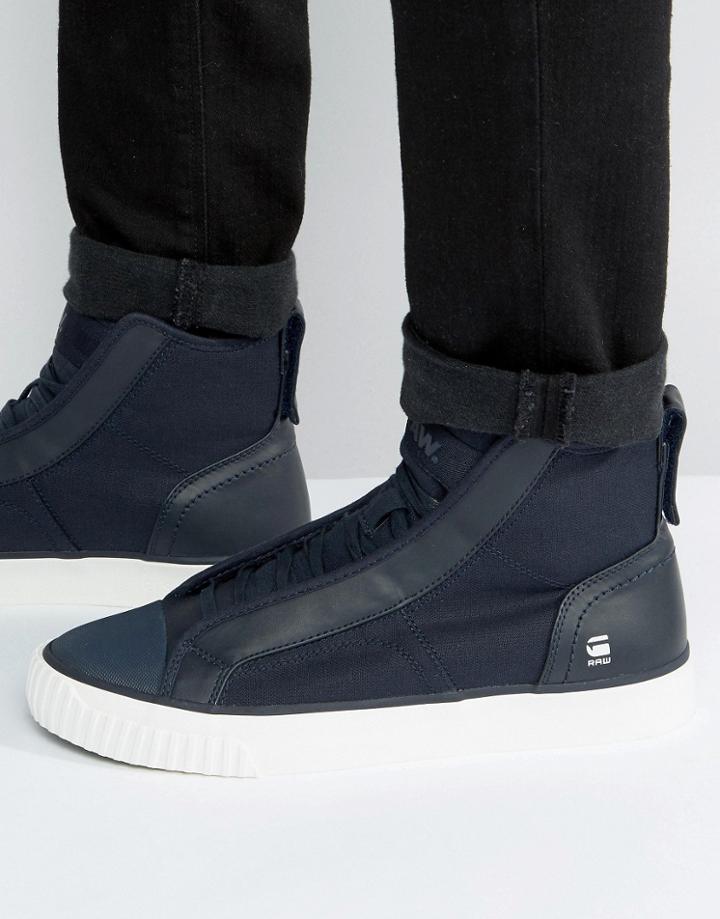 G-star Scuba Hi Top Denim Sneakers - Navy