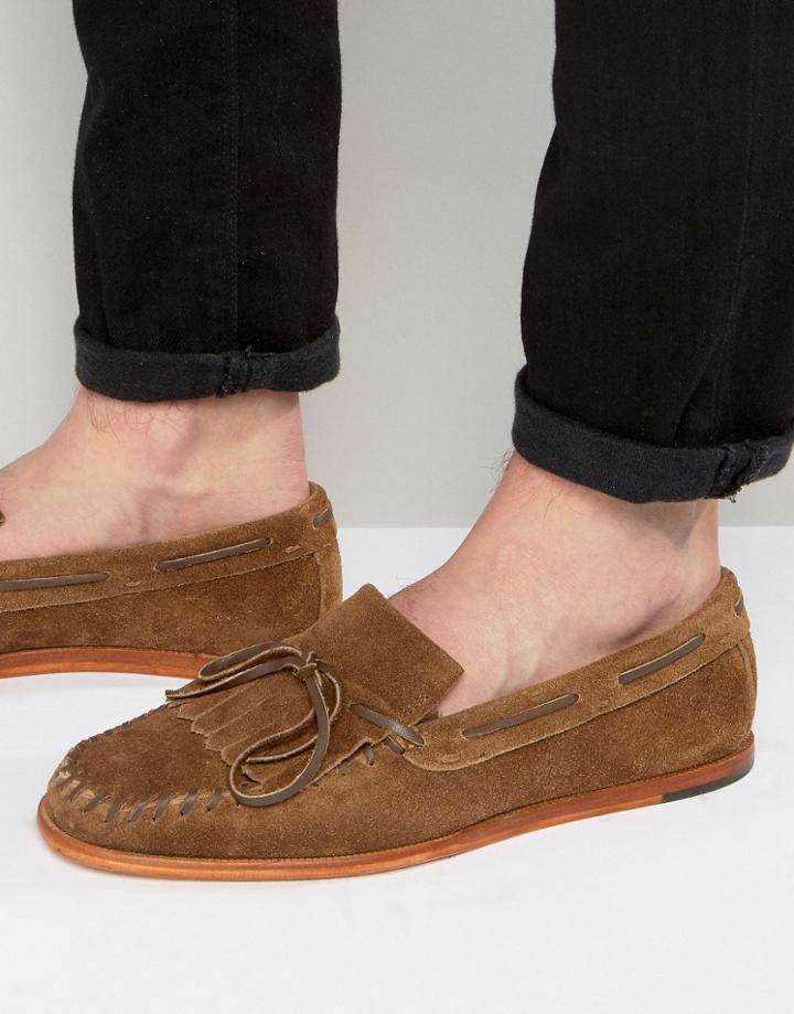 Hudson London Manuel Suede Loafers - Tan