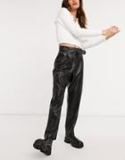 Ted Baker Faydell Ponte Leather-look Belted Pant In Black
