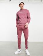 Asos Dark Future Skinny Sweatpants With Logo Print In Crushed Berry - Part Of A Set-purple