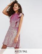 Asos Tall Sequin Frill Mini Dress - Multi