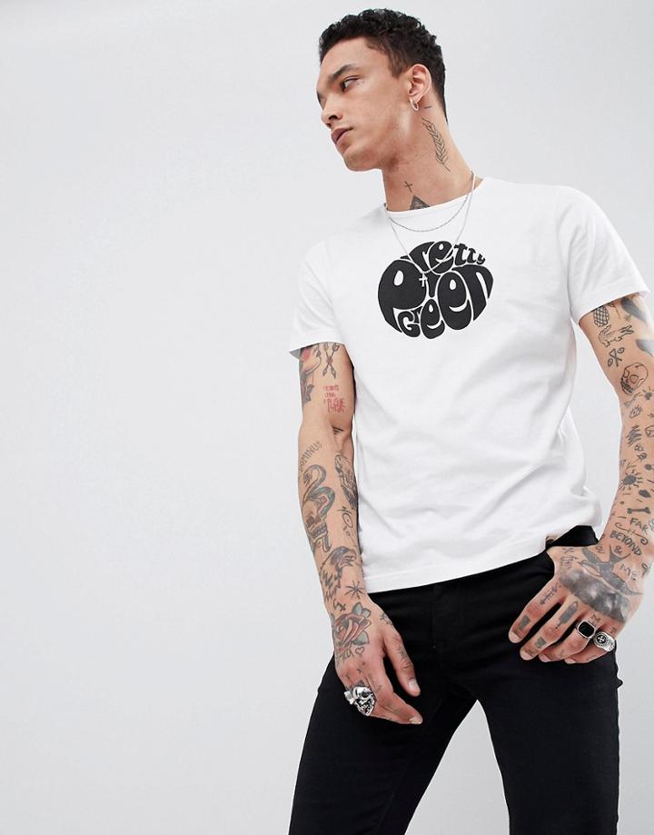 Pretty Green Slim Fit Logo T-shirt In White - White