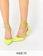 Asos Sinead Wide Fit Lace Up Heels - Yellow