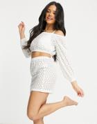 Influence Crochet Beach Skirt-white