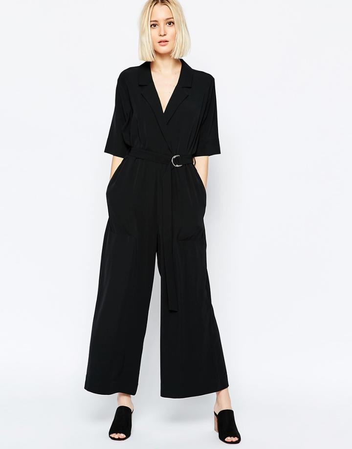 Weekday Crop Jumpsuit - Black