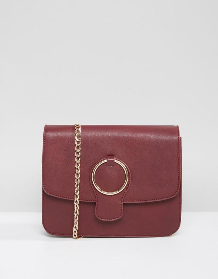 Qupid Crossbody Bag With Hoop Buckle Detail - Red