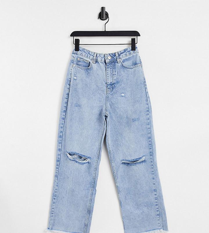 New Look Petite Baggy Jean In Light Blue-blues