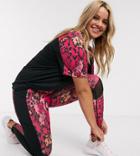 Simply Be Activewear Leopard Print Leggings-pink