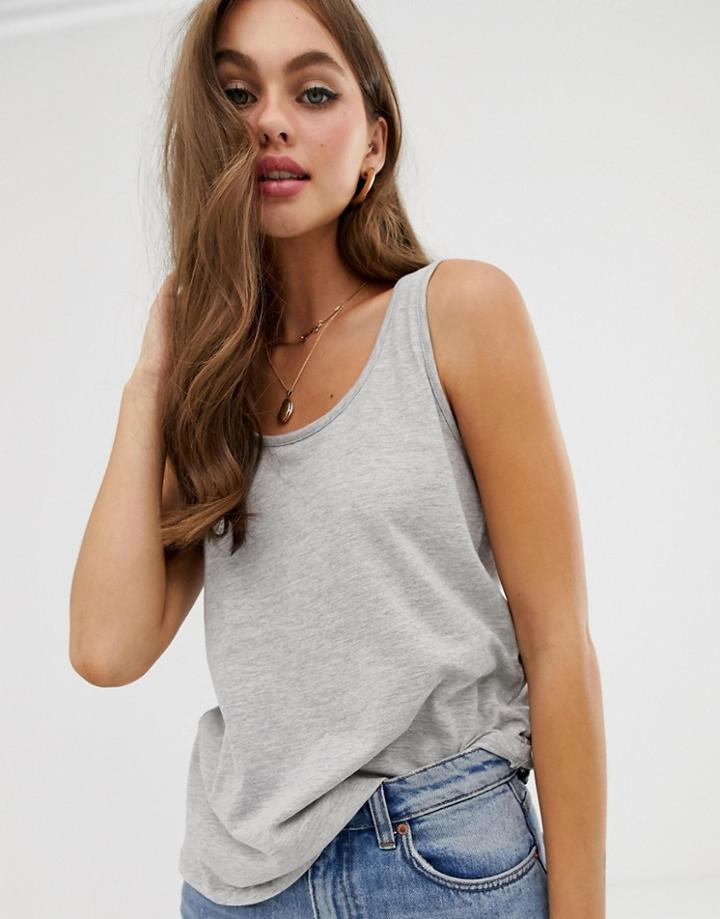 Asos Design Ultimate Tank In Gray - Gray