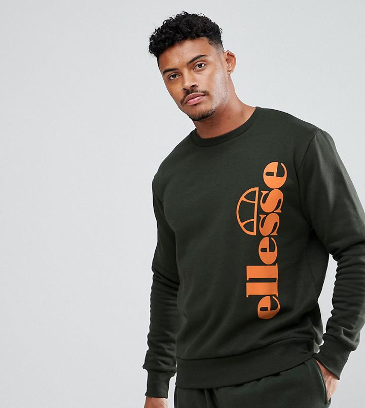 Ellesse Tito Crew Neck Sweatshirt In Green - Green