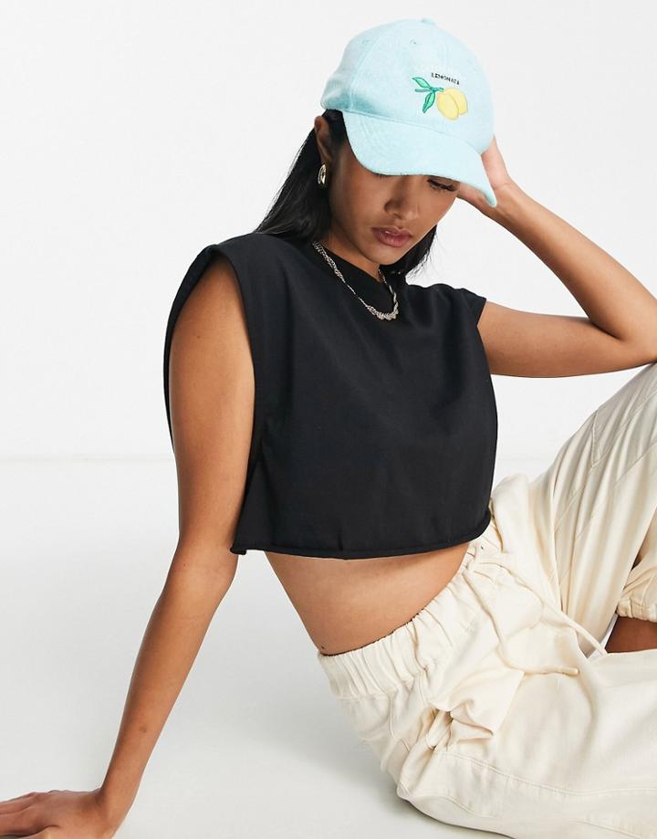 South Beach Adjustable Towelling Cap With Lemons In Blue