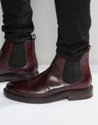 Base London Edison Leather Chelsea Boots - Red