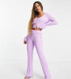 Asyou Knit Flare Pants In Lilac - Part Of A Set-green