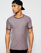 Asos Muscle T-shirt In Plaited Rib In Burgundy - Dark Burgundy