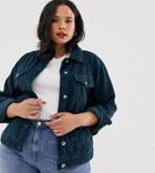 Brave Soul Plus Cord Denim Jacket - Green